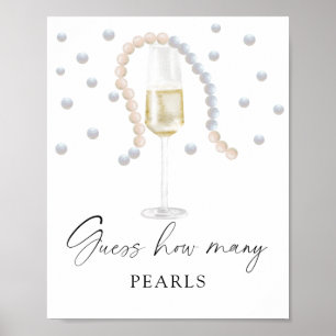 Poster Prosecco - combien de PERLES jeu de baby shower de