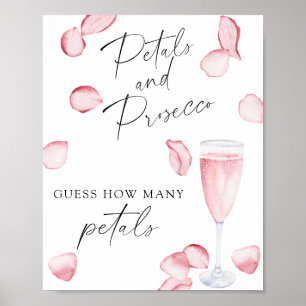 Poster Prosecco - combien de pétales Jeu de baby shower