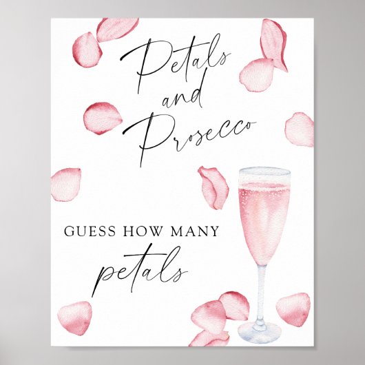 Poster Prosecco - combien de pétales Jeux de douche nupti (Devant)