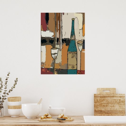 Poster Prosecco Wine Abstrait (Cuisine)