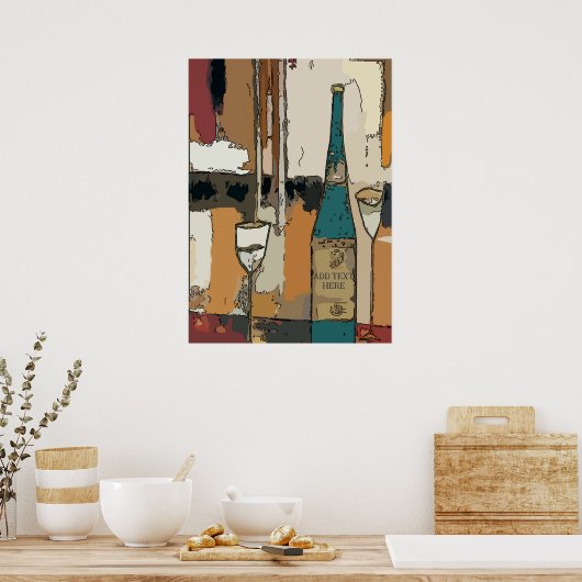 Poster Prosecco Wine Abstrait (Cuisine)