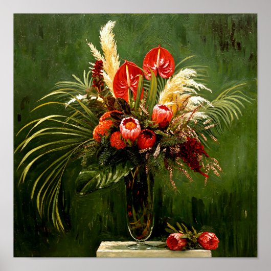 Poster Protea de Van Gogh et autres fleurs (Devant)