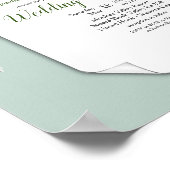 Poster Protea Fuchsia avec Faire-part vert & or (Coin)