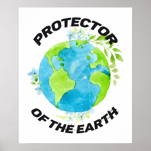 Poster Protecteur de la Terre Sensibilisation De l'enviro (Devant)
