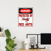 Poster Protégé Par Les Fourmis Rouges (Bureau à domicile)