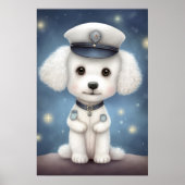 Poster Protéger et Servir : Poodle Policier en Service (Devant)