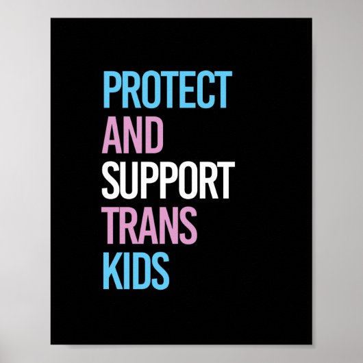 Poster Protéger et soutenir les enfants trans (Devant)