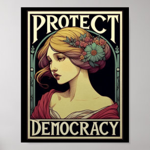 Poster Protéger La Démocratie Militante Féministe Art For