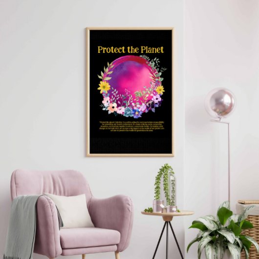 Poster PROTÉGER LA PLANÈTE SAVE EARTH Jour des terres Art