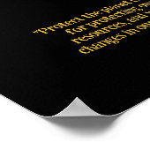 Poster PROTÉGER LA PLANÈTE SAVE EARTH Jour des terres Art (Coin)