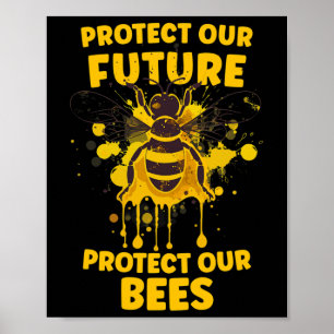 Poster Protéger nos abeilles - Jour des terres Apiculteur