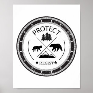 Poster Protéger - Résister Aux Parcs Nationaux Et Au Serv