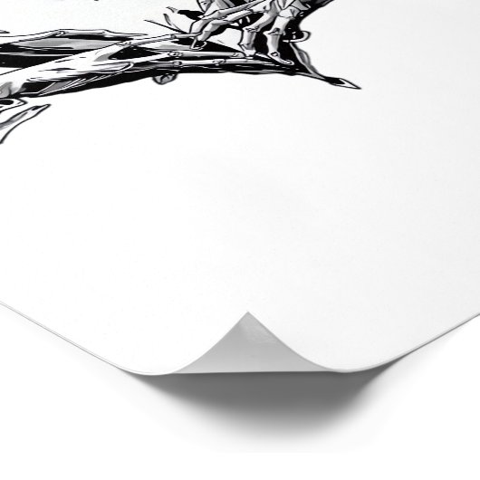 Poster Protéger Un Coeur - Skeleton Coeur Main (Coin)