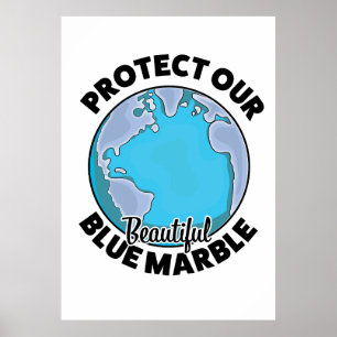 Poster Protégez notre beau marbre bleu