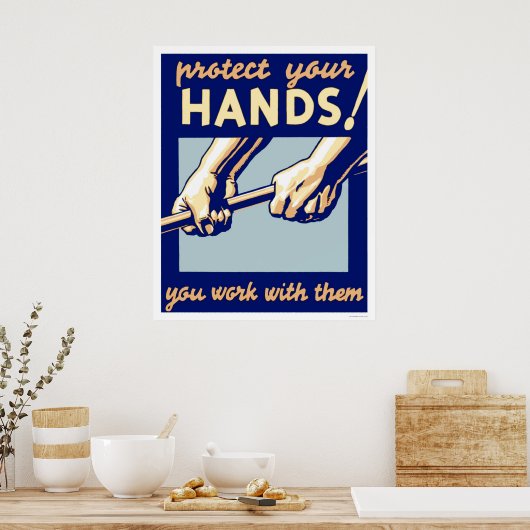 Poster Protégez vos mains WPA 1936 (Cuisine)