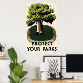 Poster Protégez vos parcs (Bureau à domicile)