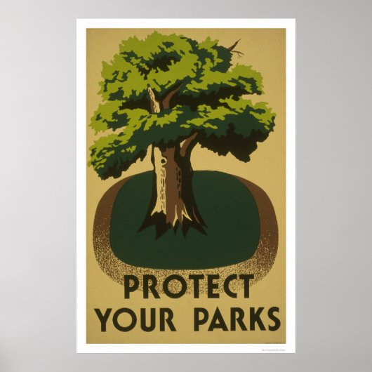 Poster Protégez vos parcs WPA 1938 (Devant)