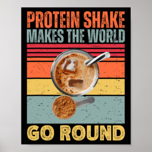 Poster Protein Shake Fait Partir Le Monde Entier Drôle Gy