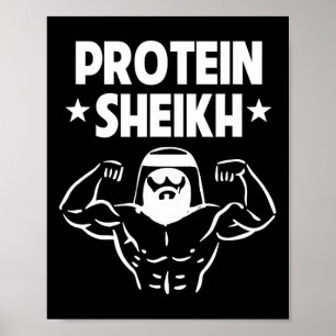 Poster Protein Sheikh Amusant Arabe Salle De Sport Fitnes