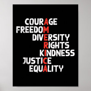 Poster Protestation Amérique Courage Liberté Droits Résis