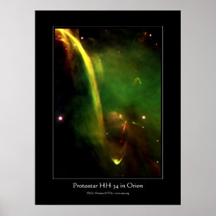 Poster Protostar HH34 près d'Orion - astronomie spatiale