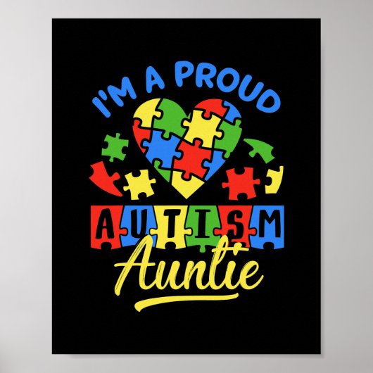 Poster Proud Autism Auntie Awareness Aunt Autistic Niece (Devant)