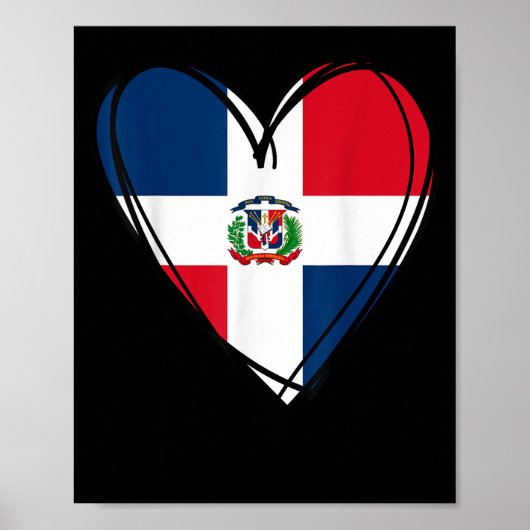 Poster Proud Dominican Boy Girl Aunt Dad Mama Cool Flag H (Devant)