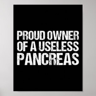 Poster Proud Owner Of A Useless Pancreas Diabète Awarene