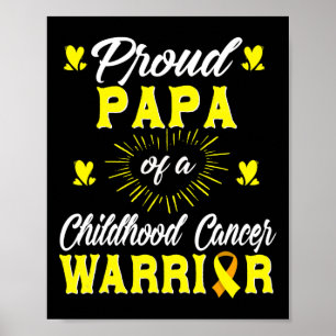 Poster Proud Papa D'Une Enfance Cancer Guerrier Sensibili