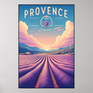 Poster Provence France - Champs de Lavande Voyage Rétro