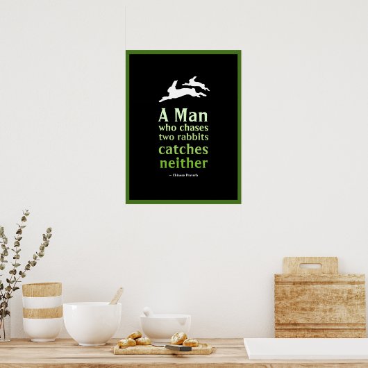 Poster Proverbe chinois (Cuisine)