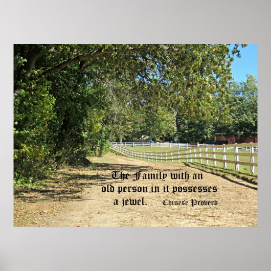 Poster Proverbe chinois sur la valeur des personnes âgées (Devant)