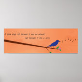 Poster Proverbe chinois - Un oiseau chante (Devant)