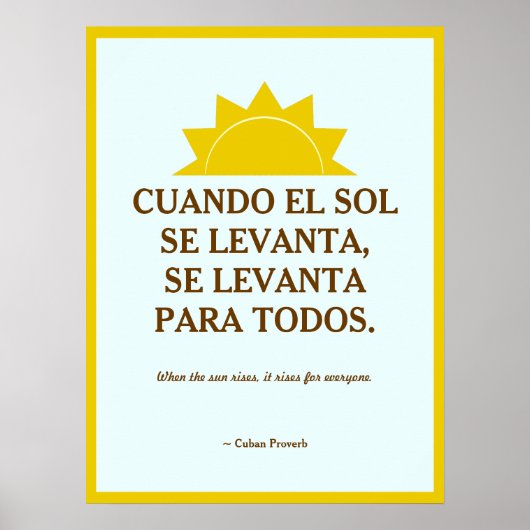 Poster Proverbe cubain (Devant)