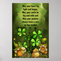 Proverbe irlandais, Clovers et Leprechaun Gnomes