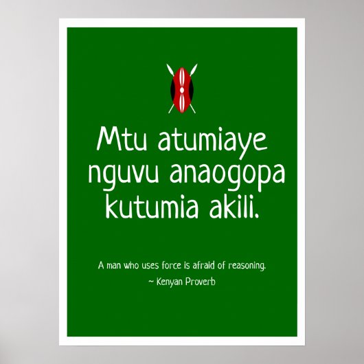 Poster Proverbe kenyan (Devant)