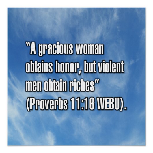 Poster Proverbes 11:16 WEBU (Devant)
