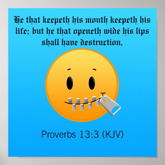 Poster Proverbes 13:3 (Devant)