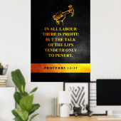 Poster Proverbes 14:23 Verse de la Bible (Bureau à domicile)
