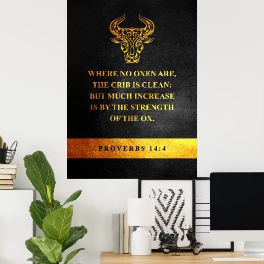 Poster Proverbes 14:4 Versets de la Bible (Bureau à domicile)
