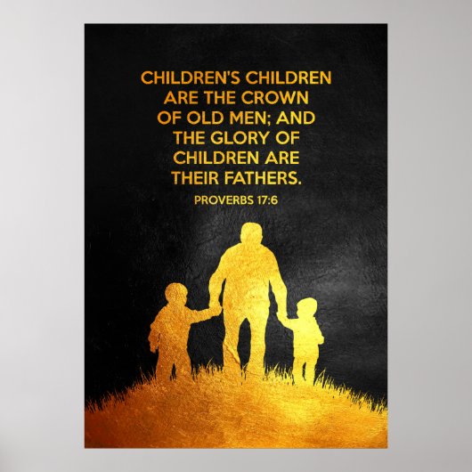 Poster Proverbes 17:6 Versets de la Bible (Devant)