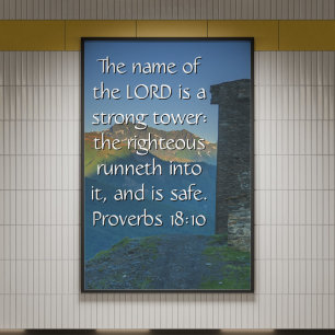 Poster Proverbes 18 Strong Tower2 KJV Bible Verse