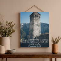 Proverbes 18 Tour forte KJV Bible Verse Mur Art