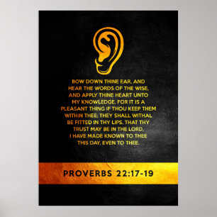 Poster Proverbes 22:17-19 Verse de la Bible