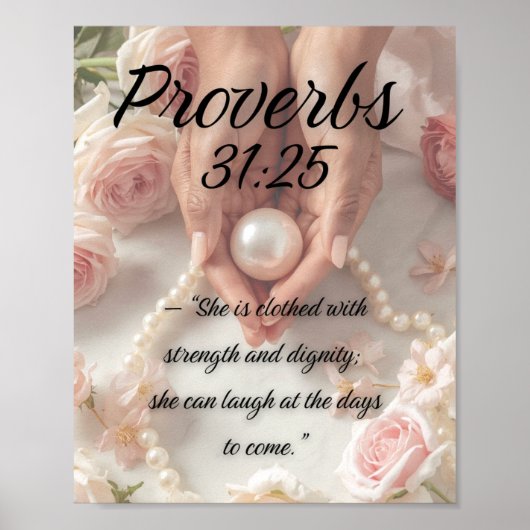 Poster Proverbes 31:25 - Christian Luxury Art (Devant)