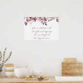 Poster Proverbes 31:25, Verset biblique Imprimer, Force (Cuisine)