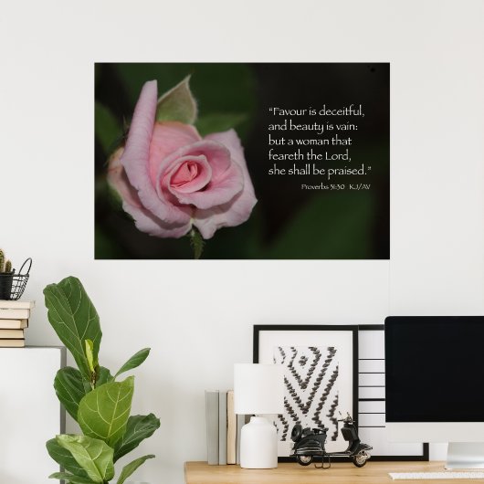 Poster Proverbes 31:30 Écritures Imprimer (Bureau à domicile)