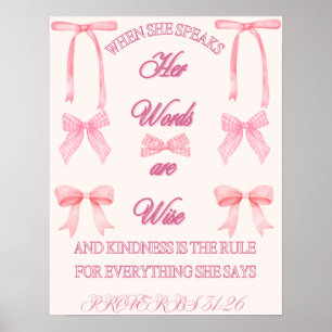 Poster Proverbes 31 Versets de la Bible/Femme/Coquette/Ro