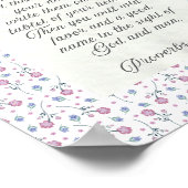 Poster Proverbes 3:3–4 Écriture florale (Coin)