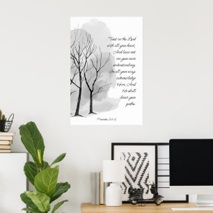 Poster Proverbes 3:5-6 Ayez confiance dans le Seigneur